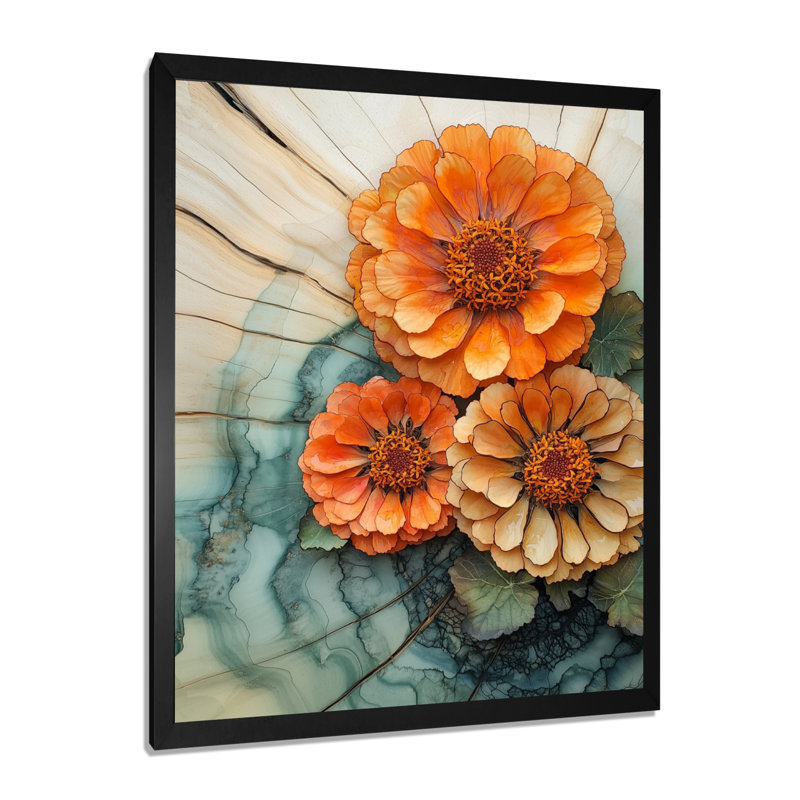 Gothard - art mural floral, Noir, H 20 po x l 12 po, Reproduction encadrée d'une seule photo