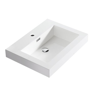 24" Rectangular Drop-In Bathroom Sink with Overflow