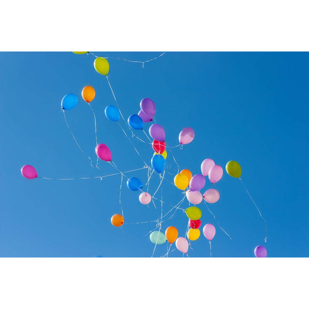 Fliegende Ballons - Foto auf Leinwand