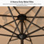 Parasol de marché 132 po beige avec manivelle et contrepoids inclus-126410837-99526007