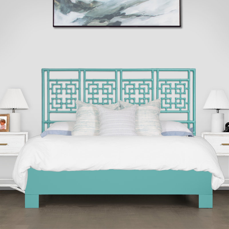Tête de lit à découpes Palm Springs, Turquoise, Simple