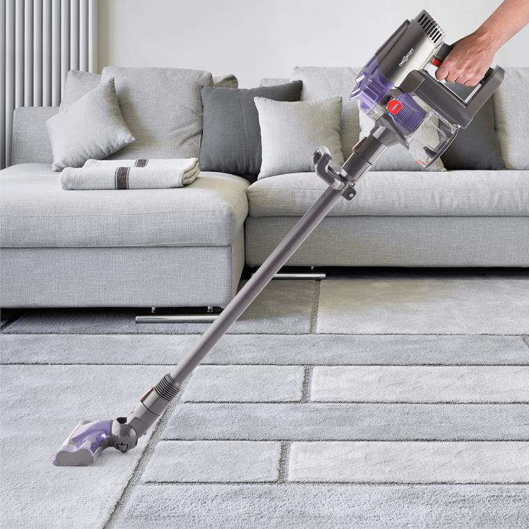 OneConcept Cordless Bagless Handheld Vacuum, Purple/Silver