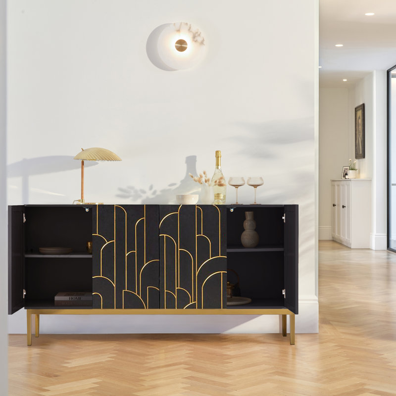 Heathfield Sideboard, 4 door, Noir Black