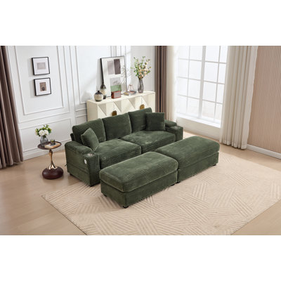 Ensemble de canapé-lit modulaire convertible combiné avec rangement pour accoudoirs, porte-gobelets et ports USB pour le salon, le loft, un appartement et un bureau