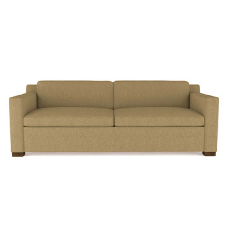 Causeuse Mercer, Lin à tissage carré albâtre, H 33,5 po x l 72 po x P 39 po, Brun foncé