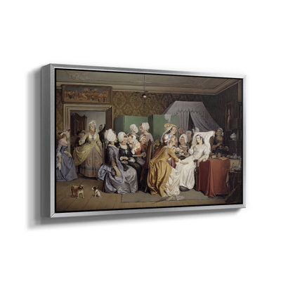 «The Maternity Room» (scène de «Barselstuen» de Holberg), 1845 - Wilhelm Marstrand, toile tendue avec châssis