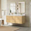 Meuble-lavabo mural double en chêne scandinave Isola