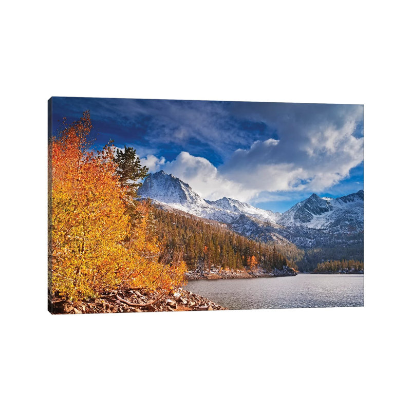 Fall Aspens Under Sierra Peaks From South Lake, John Muir Wilderness, Sierra Nevada Mountains, CA by Russ Bishop - Wrapped Canvas Print