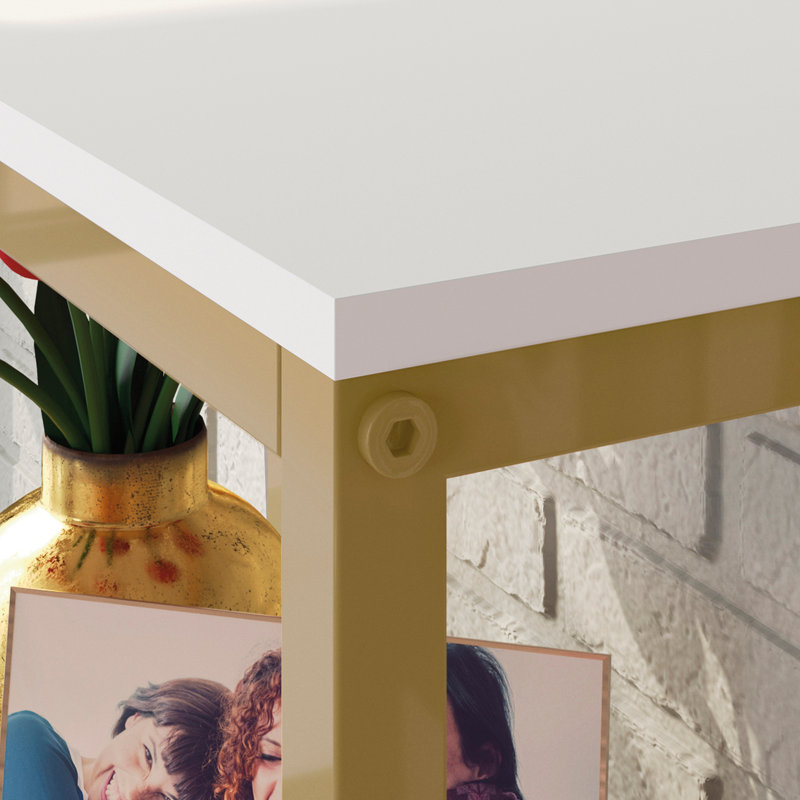 Arturs Bookcase, Gold/White