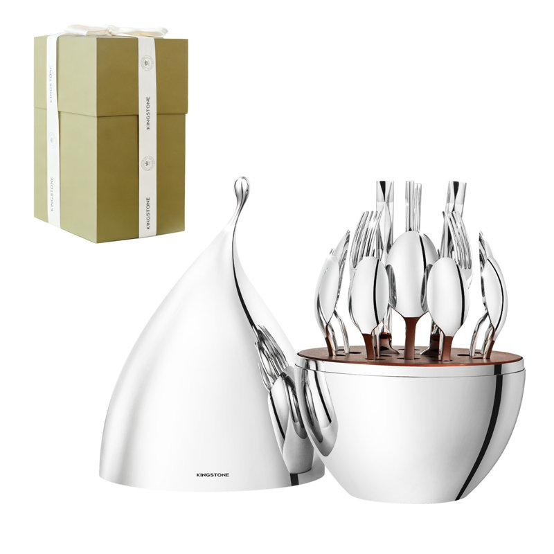 Silverware Set With Storage Organizer, Luxury 20 Piece Flatware Set for 4
