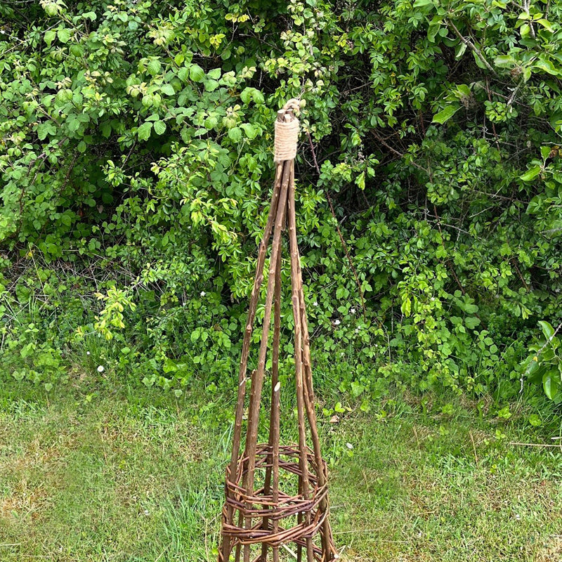 Set Of 2 Rustic Willow Garden Obelisks (1.15m), 120" H x 35" W x 35" D