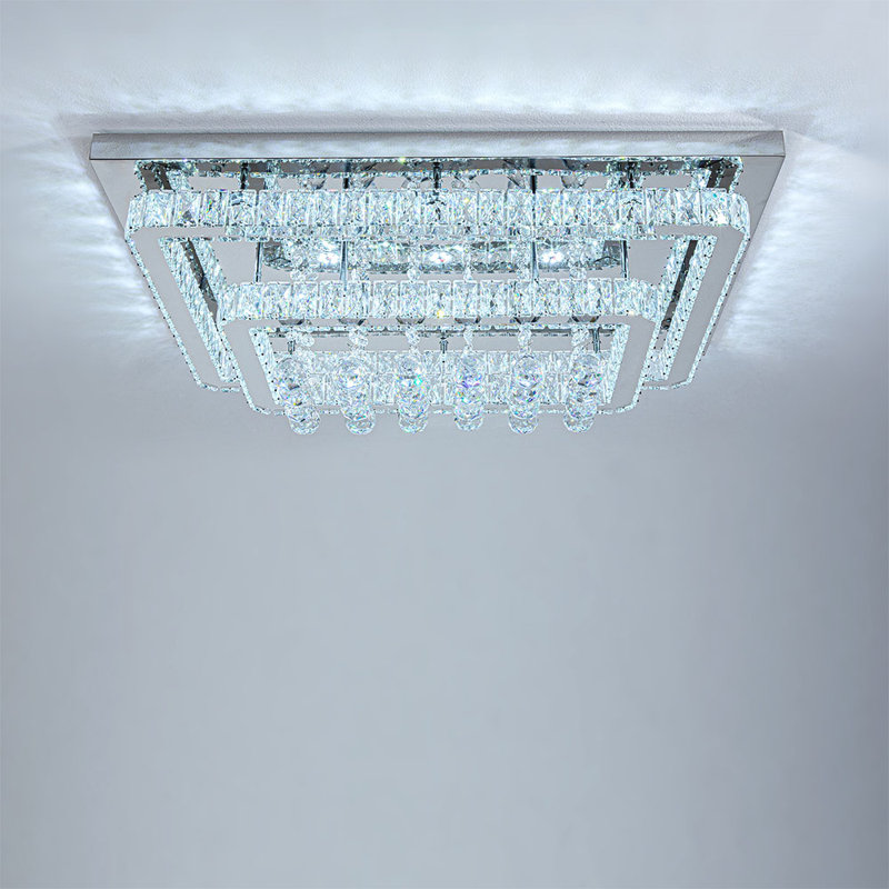 Jaclynn Modern Crystal LED Flush Mount Ceiling Light Fixture