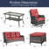 Carolina 5-Person Square Outdoor Conversation Set With 3-Seat Sofa And Coffee Table