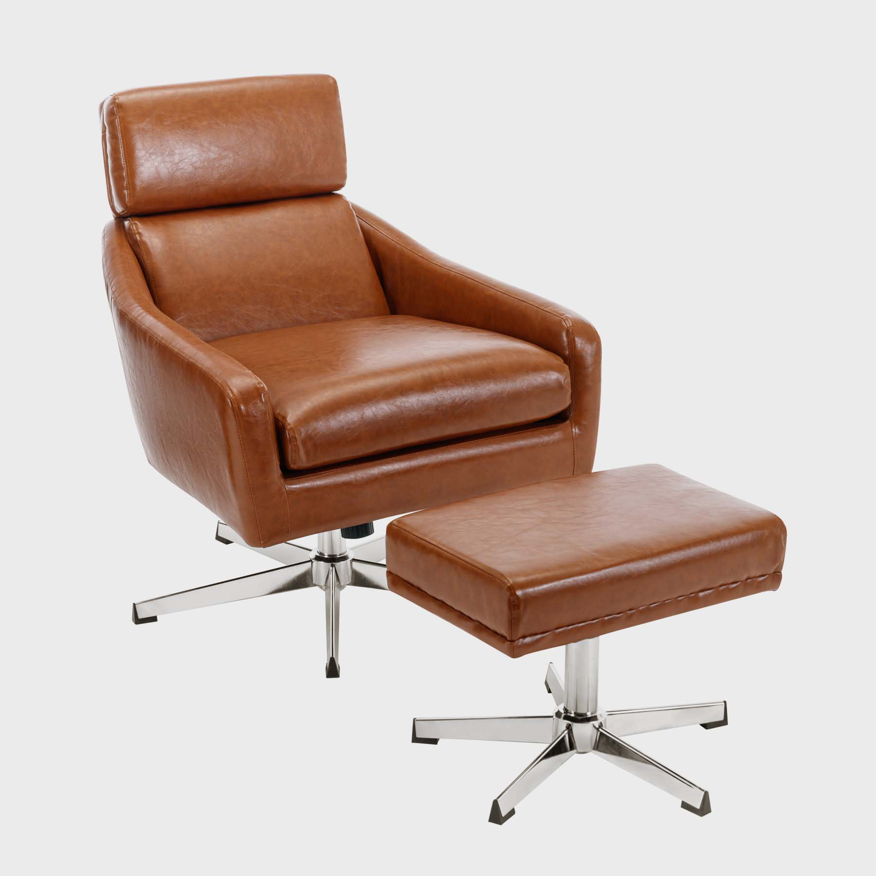 Wells leather discount swivel desk chair