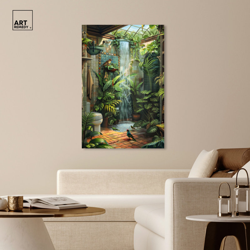 Art de la salle de bain Waterfall, Toile tendue, H 54 po x l 36 po