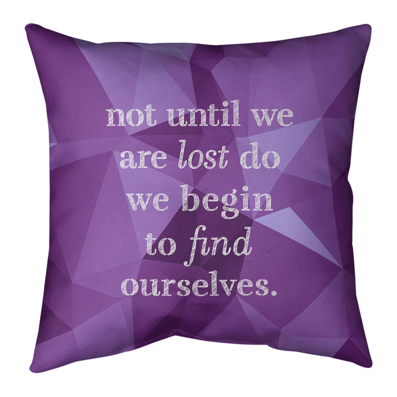 Coussin artificiel «Faux Gemstone Find Yourself», 14 po x 14 po, Améthyste, Housse de coussin seulement - sans coussin