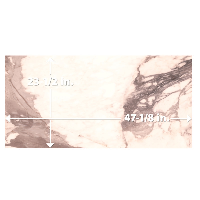 Reve 23-1/2 in. x 47-1/8 in. Porcelain Floor and Wall Tile, White/Red