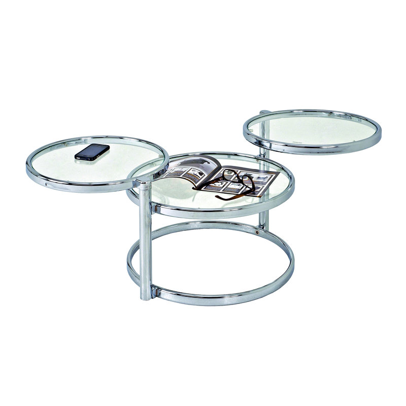 Rossmanite Trestle Coffee Table, Chrom, Transparent