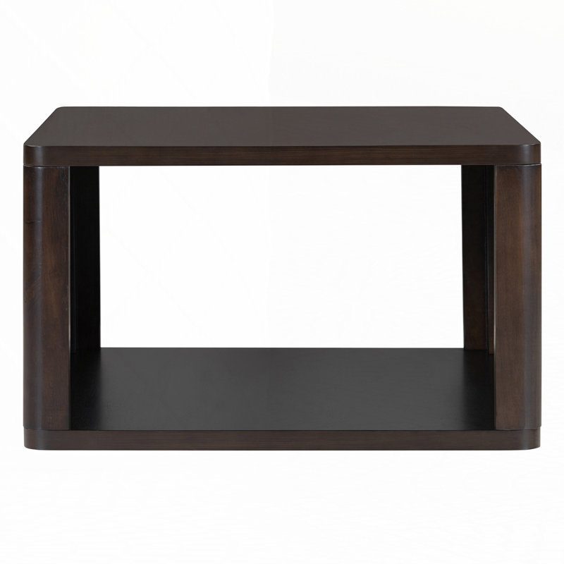 Square Farmhouse 2-Tier Coffee Table, Dark Brown