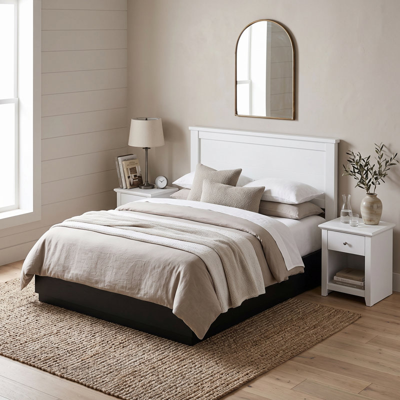 Tevrat Modern 3 Piece Bedroom Set, White