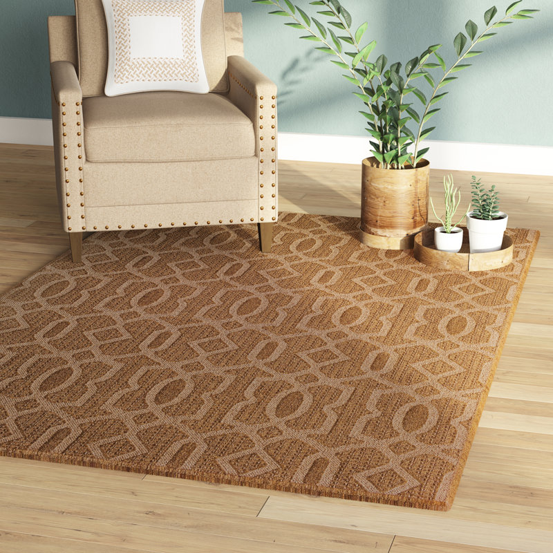 Chura Geometric Indoor / Outdoor Rug, Rectangle 5'3" x 7'7"