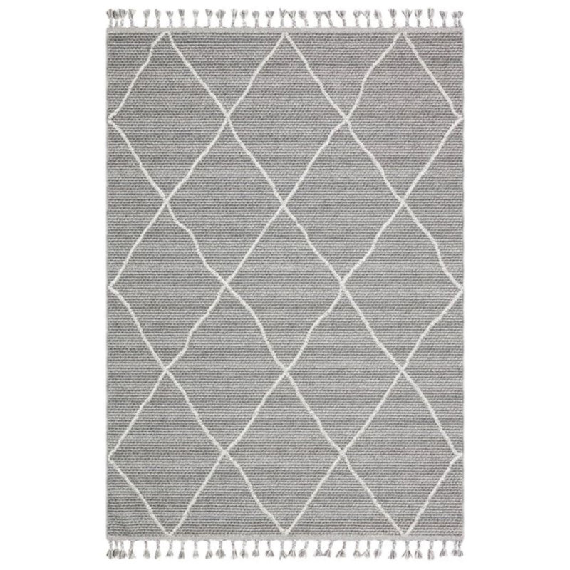 Stylish Grey Area Rug, 5.2 x 7.5 Feet | 45% Polypropylene / 55% Polyester, 2000 g/m², 0.4 in Pile Height | Machine Woven, Flat Weave | Easy Clean, Vacuum Friendly | Perfect for Living Room & Bedroom Décor