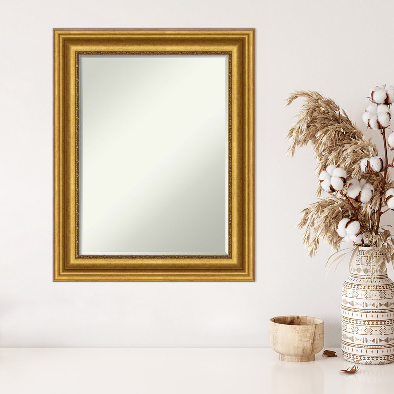 Miroir de salle de bain Jashawna, 29.5" x 23.5", Or antique
