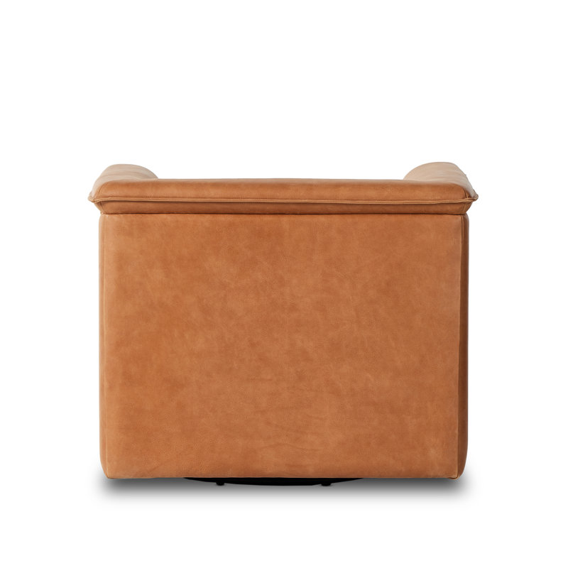 Wellborn Swivel Chair in Palermo Cognac, Palermo Cognac Top Grain Leather