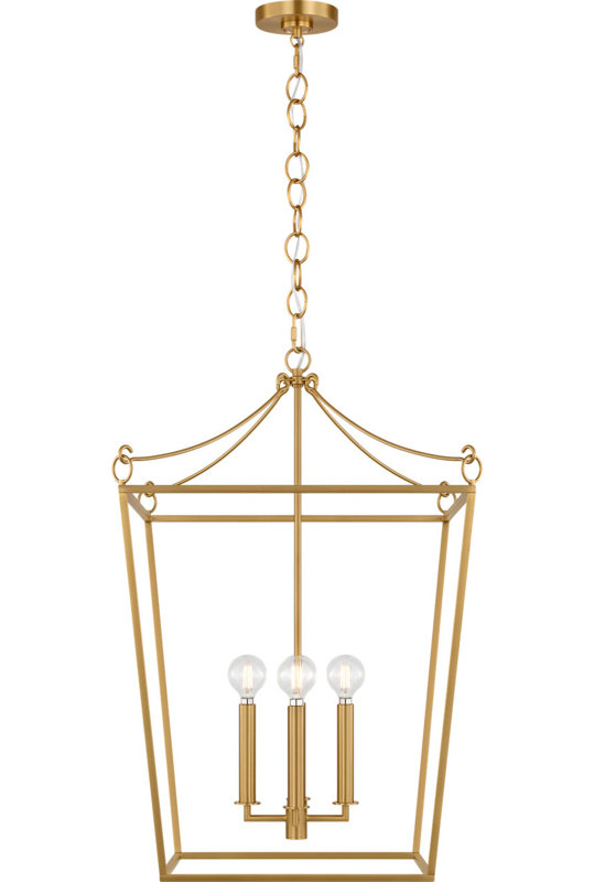 Carlyle Lantern, Burnished Brass, 4, 93" H x 17.63" W  x 17.63" D