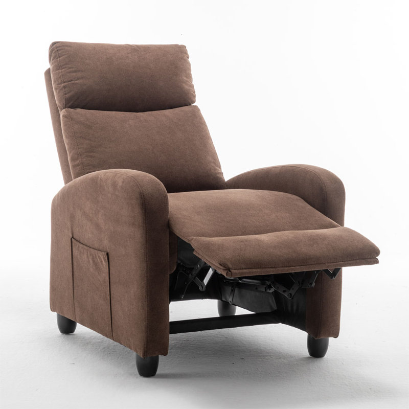 Arm Push Recliner Fabric Armchair