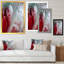 Art mural liquide en rouge et vert - décoration murale moderne en toile-2016525504-2016525519