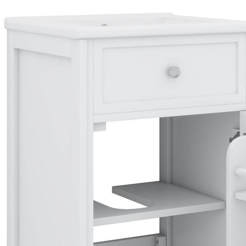 Meuble-lavabo 20 po avec lavabo 20 po, Blanc
