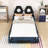 Wood Twin Race Car-Shaped Upholstered Platform Bed with LED Lighting-476016938