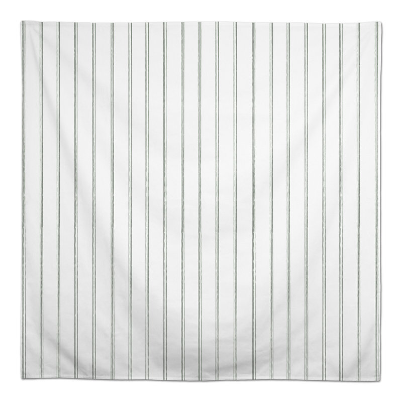 Striped Polyester Tablecloth, Green, 58" L x 58" W