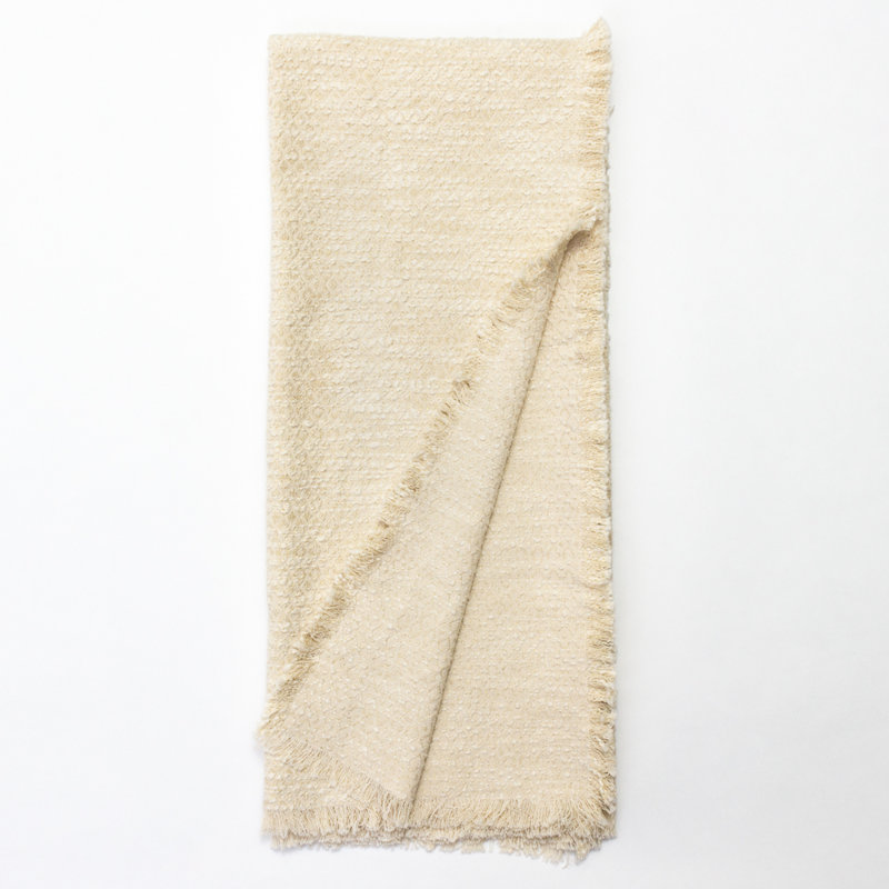 Ivory Hand Woven Machine Washable Throw Blanket