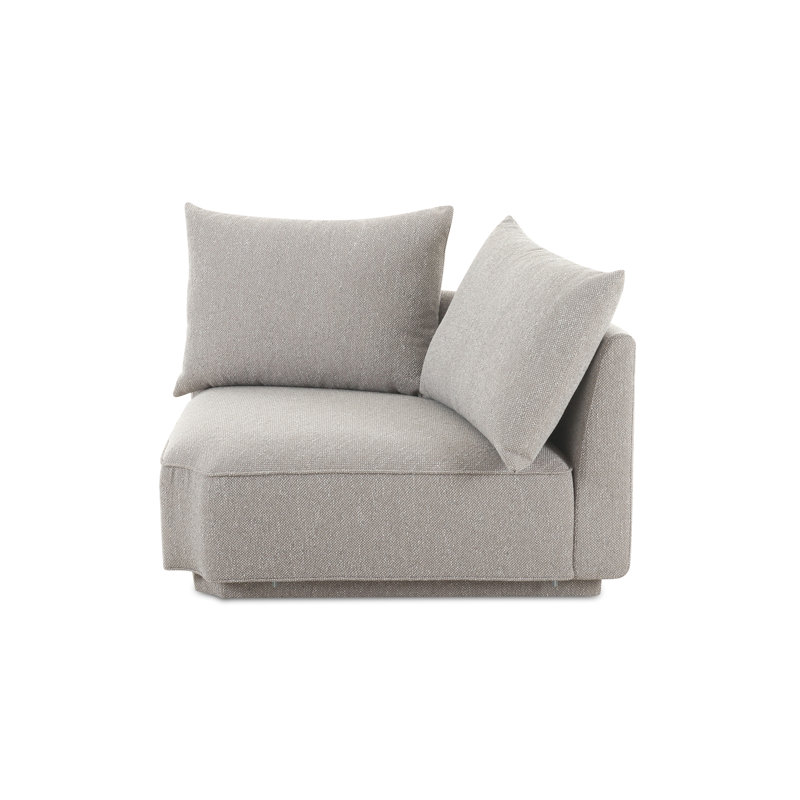Catalya Upholstered Corner Chair, Novax Light Grey Boucle