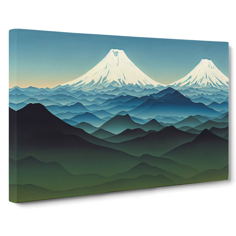 Enticing Japanese Mountains - Wrapped Canvas Print