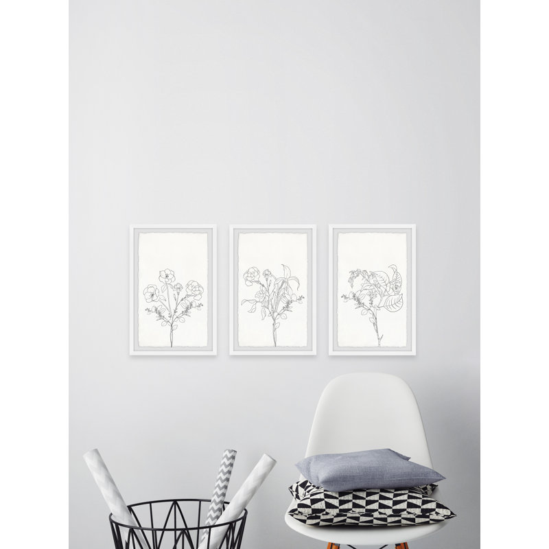 Plant Dreams par - ensemble de 3 peintures encadrées, L 12 po x H 18 po