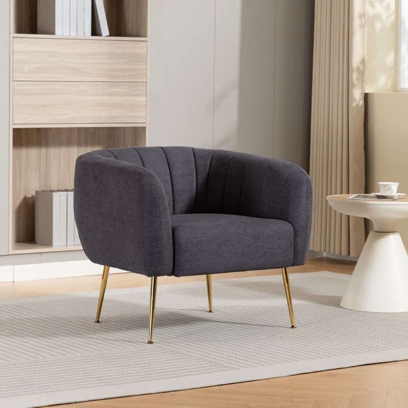Upholstered Armchair, Charcoal Grey