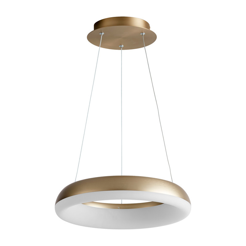 Roswell 1 - Light LED Single Pendant, 99.25" H x 15" W x 15.75" D, Aged Brass