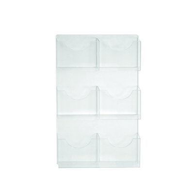 Six-Pocket Wall Mount Letter Brochure Holder, 2-Pack by Azar Displays