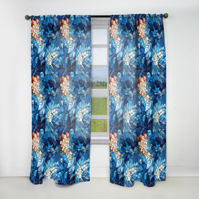 Motif tropical Ocean Mosaic Ii - Rideau floral - Rideau floral obscurcissant - 1 panneau