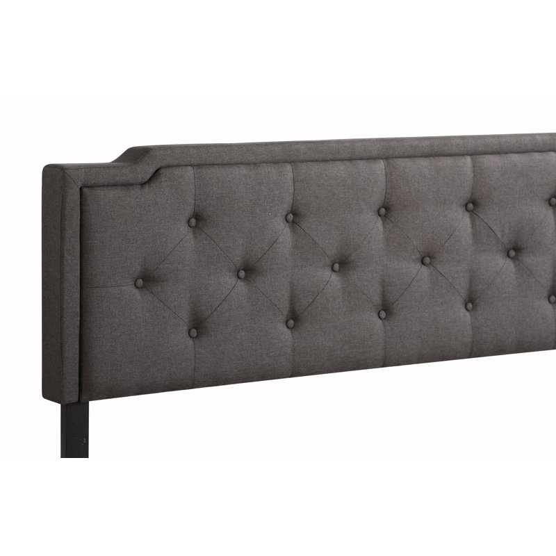 Upholstered Panel Bed, King, Ash Black