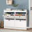 Hallway Large Shoe Storage Cabinet w/ 4 Flip Drawers, Freestanding Narrow Shoe Organizer w/ Hooks and Storage, Hidden Shoe Organizer-213980421
