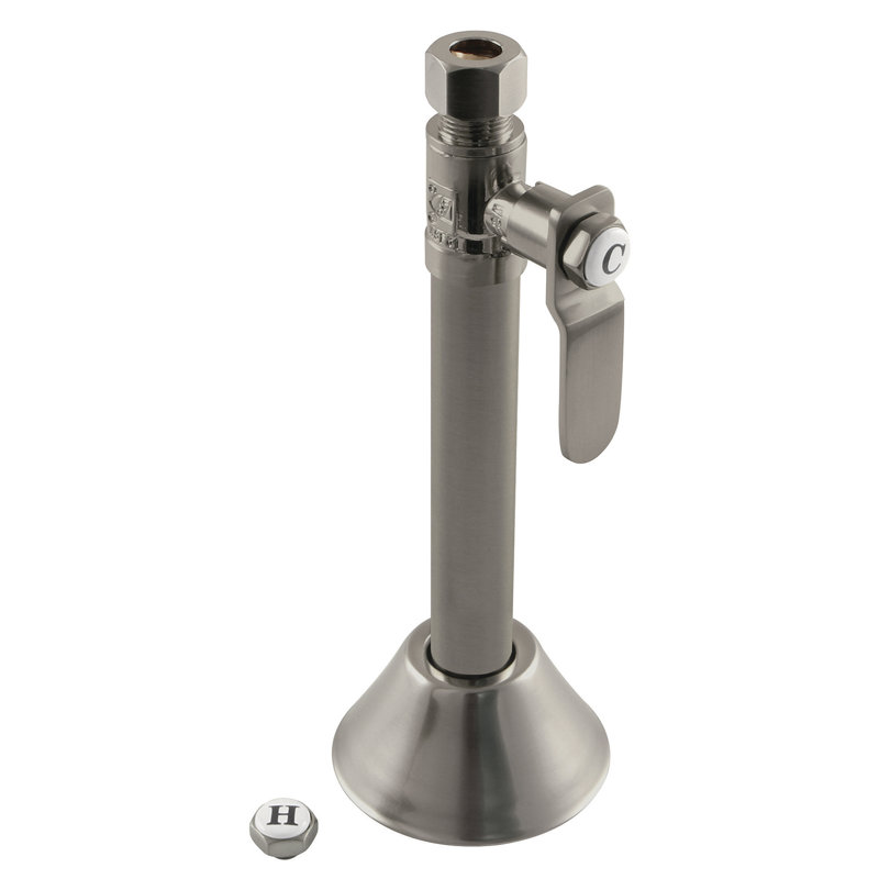 Valve d'arrêt droite Whitaker, Nickel brossé