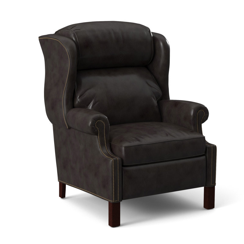 Chippendale Recliner, Rio Mineral Genuine Leather, Mahogany, #9 Natural