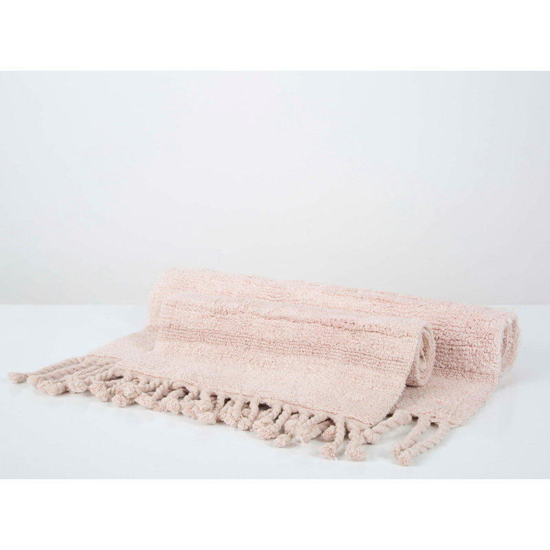 Ensemble de tapis pour salle de bain 2 pièces Meaghan, Rose