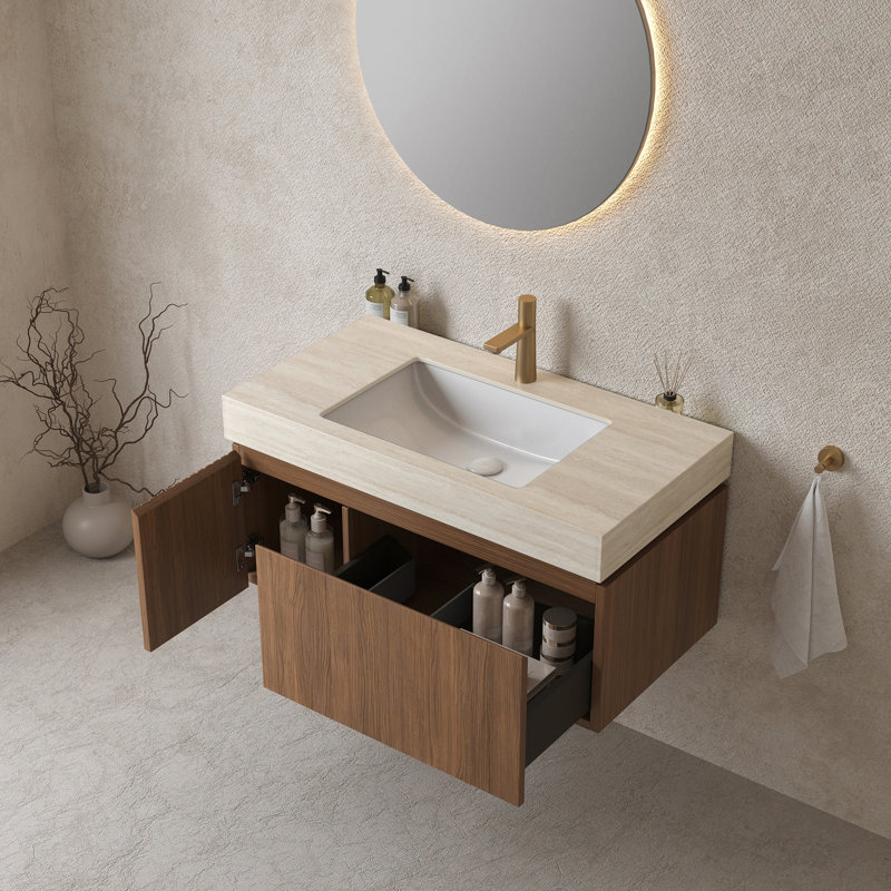 Meuble-lavabo 36 po avec lavabo, Espresso, Beige, 36"