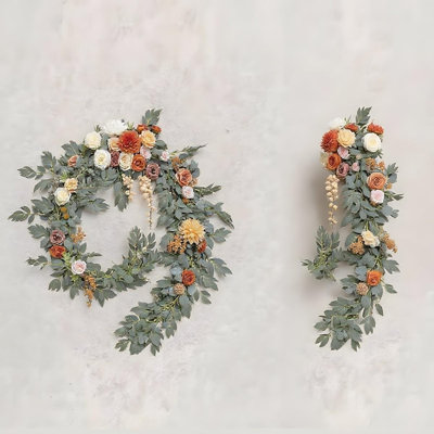 Artificial Eucalyptus Garland With Rose