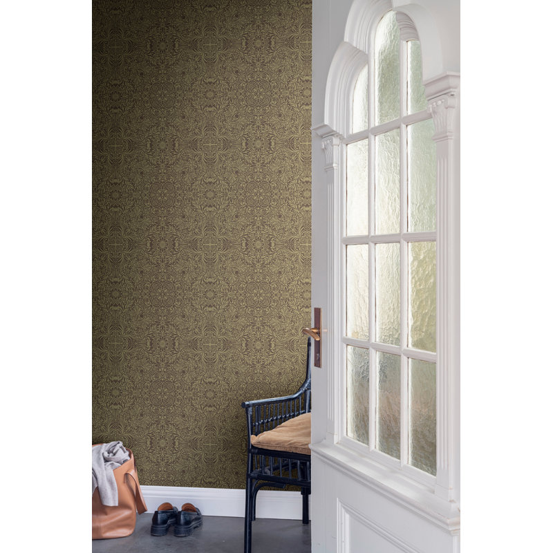 Papier peint floral complexe Ceiling, Brun